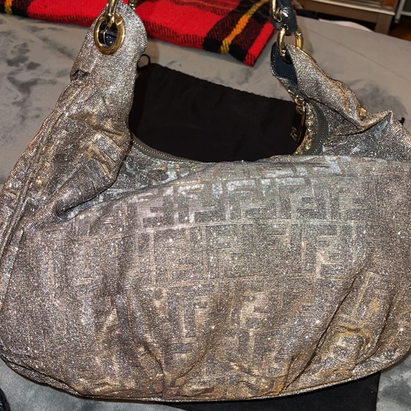 ❌ SOLD❌ FENDI ZUCCA MIA HOBO WITH GLITTER pristine condition *RARE FIND* Gorgeou - Picture 9 of 16